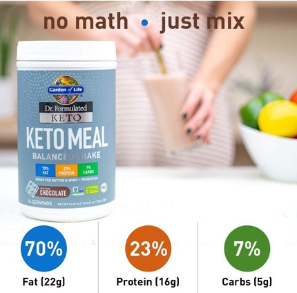 Meal Replacement Powder Garden Of Life Dr. Formulated Chocolate Keto Meal