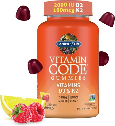 Vitamin D3 & K2 Himbeere Zitrone Gummis Garden Of Life