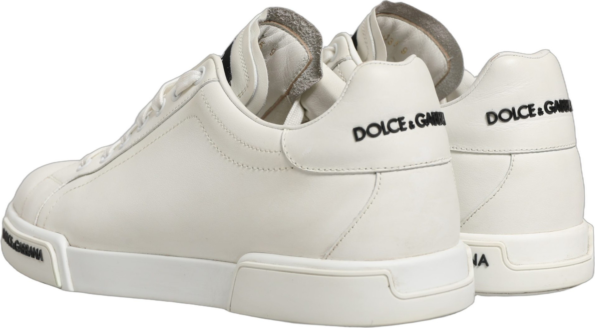 Белые кожаные кроссовки Dolce & Gabbana с логотипом