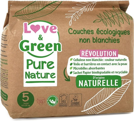 Diapers Love & Green Pure Nature Ecological Unbleached T5
