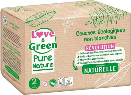 Ecological Diaper Pure Nature Mini Size 2 Love & Green