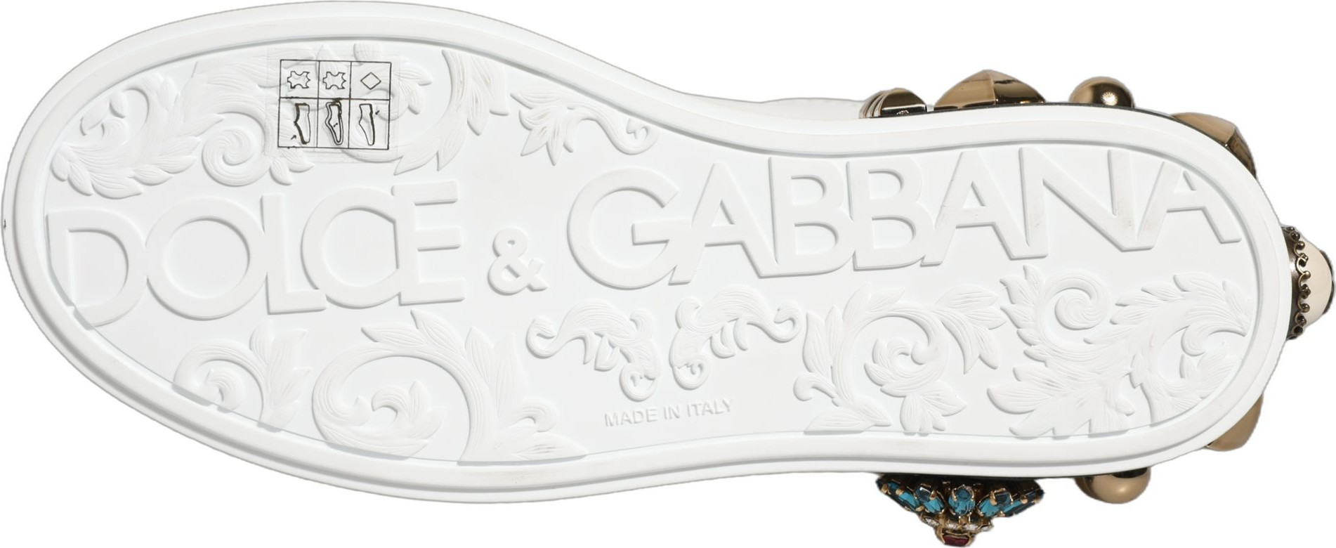 Белые кроссовки Portofino с шипами Dolce & Gabbana