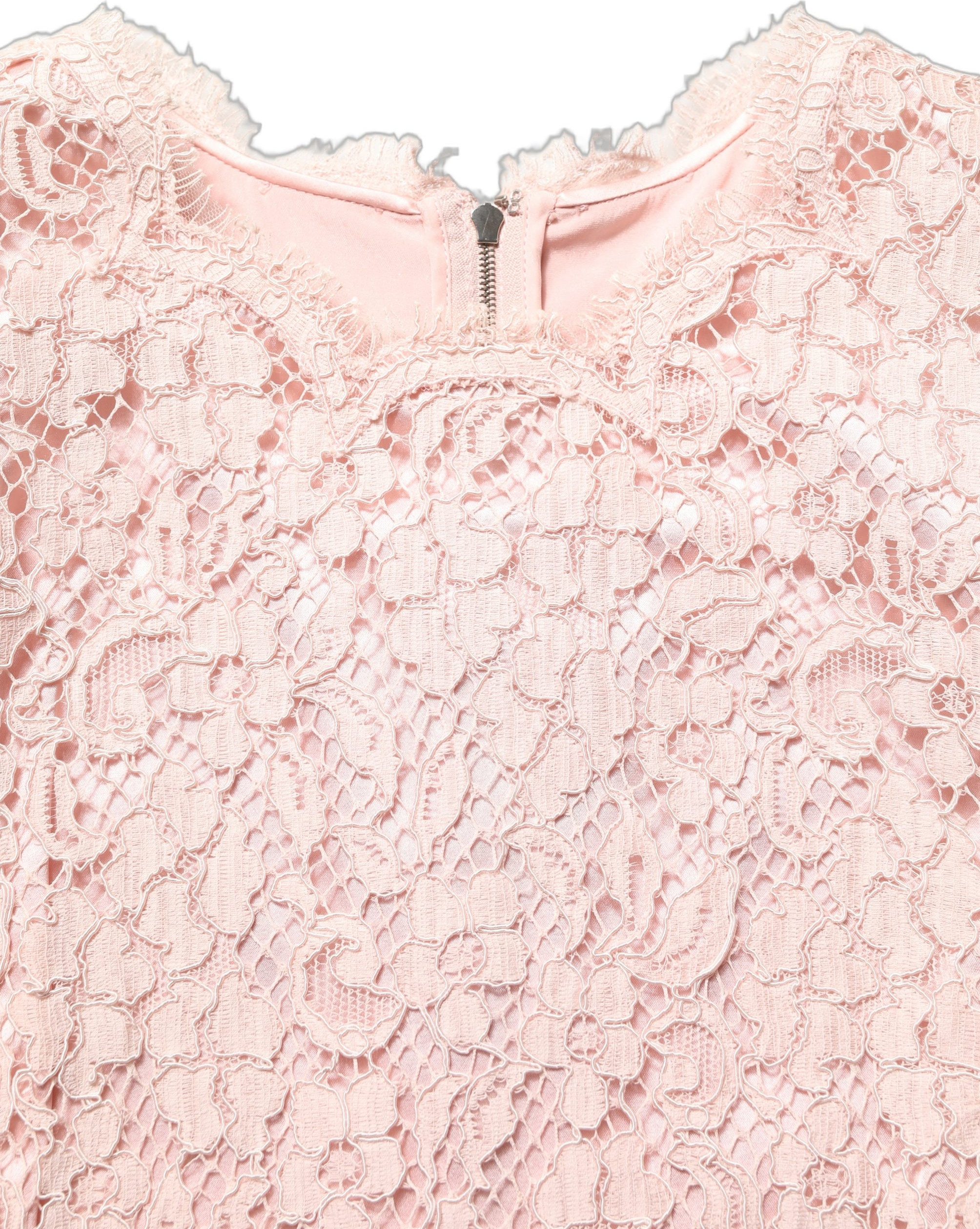 Mini Dress Dolce & Gabbana Pink Cotton Floral Lace Sleeveless