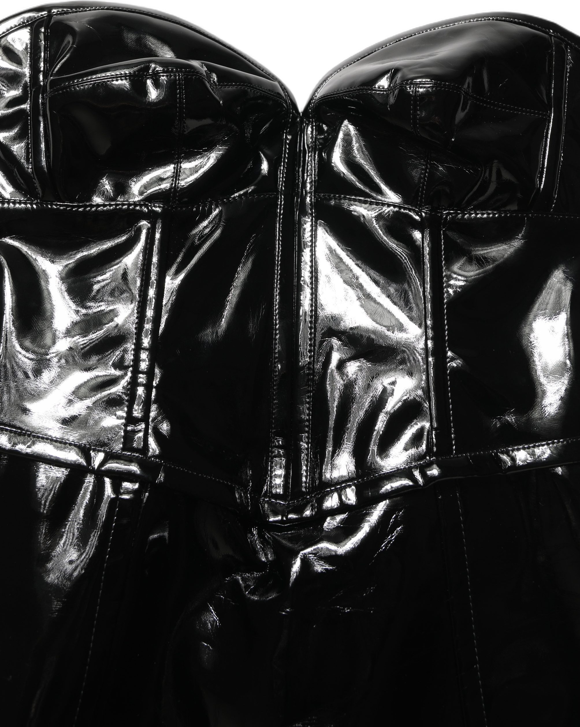 Black Patent Leather Corset Style Mini Dress Dolce & Gabbana