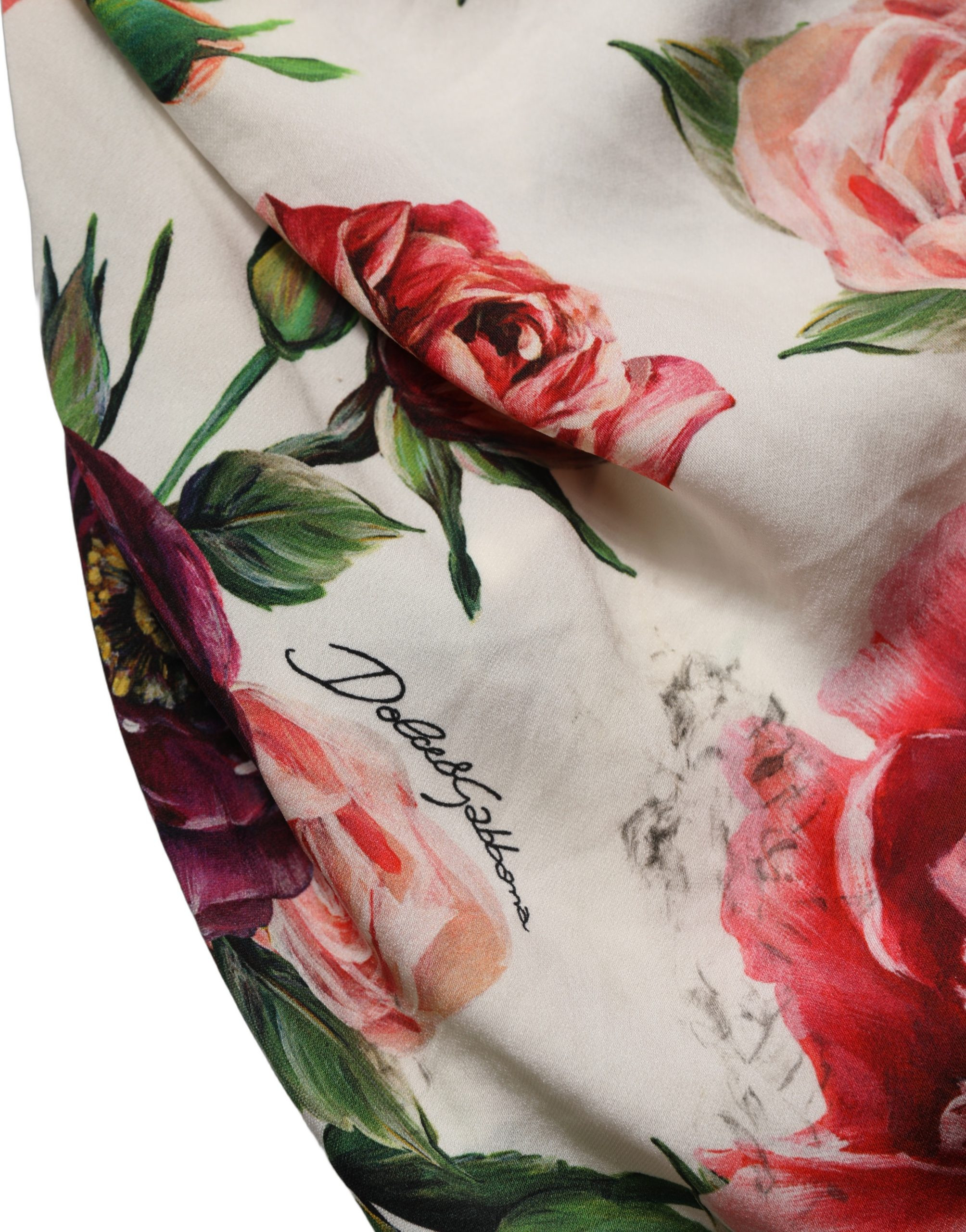 White Floral Sheath Sleeveless Mini Dress Dolce & Gabbana