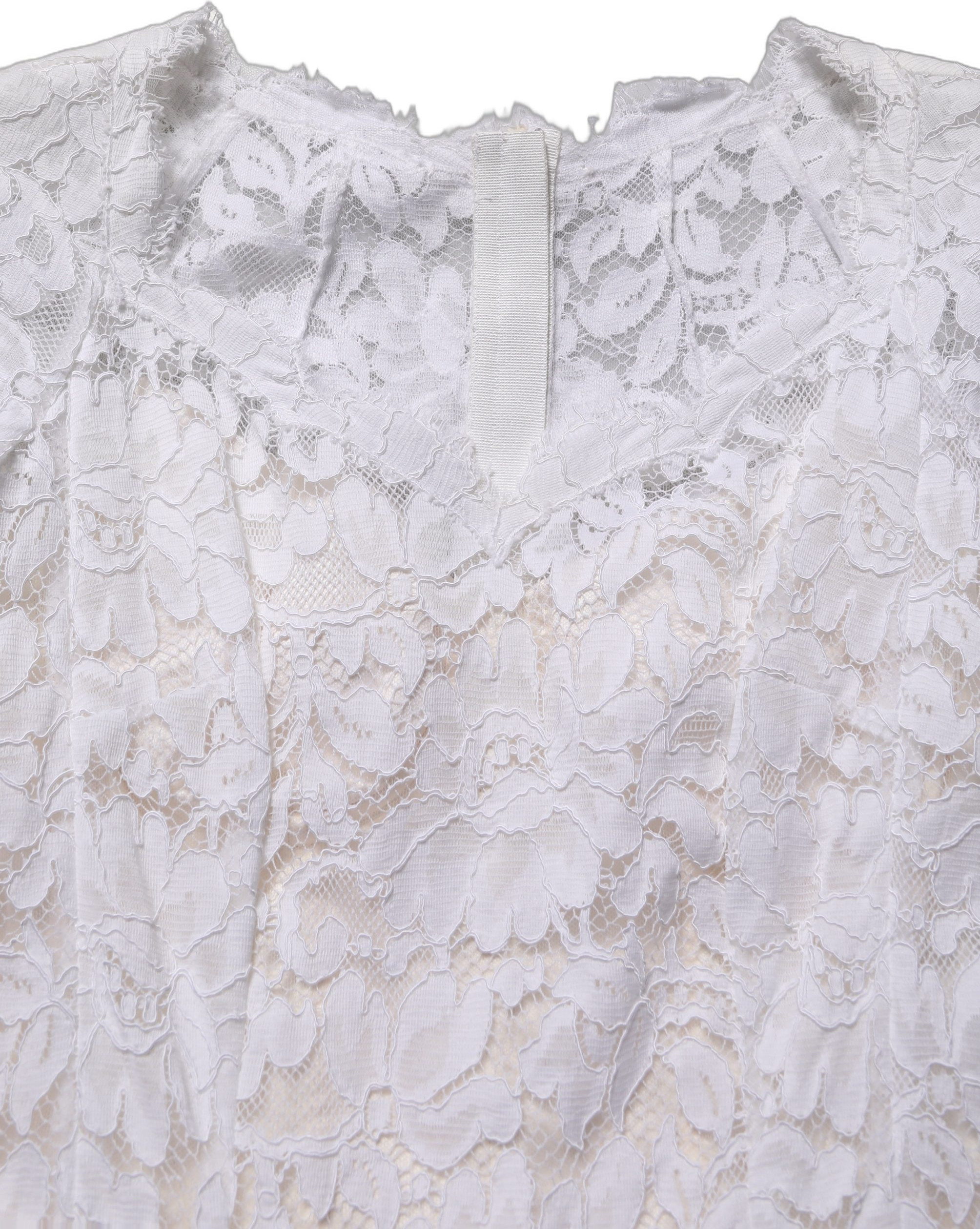 Dress Dolce & Gabbana White Floral Lace Mermaid Long Gown Dress
