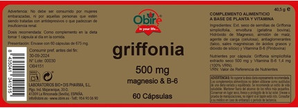 Tryptophan 5-HTP 100mg with Magnesium and B6 Capsules Obire