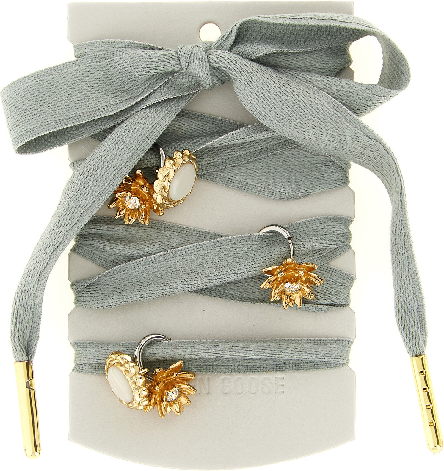Shoelaces Gray Cotton Broch