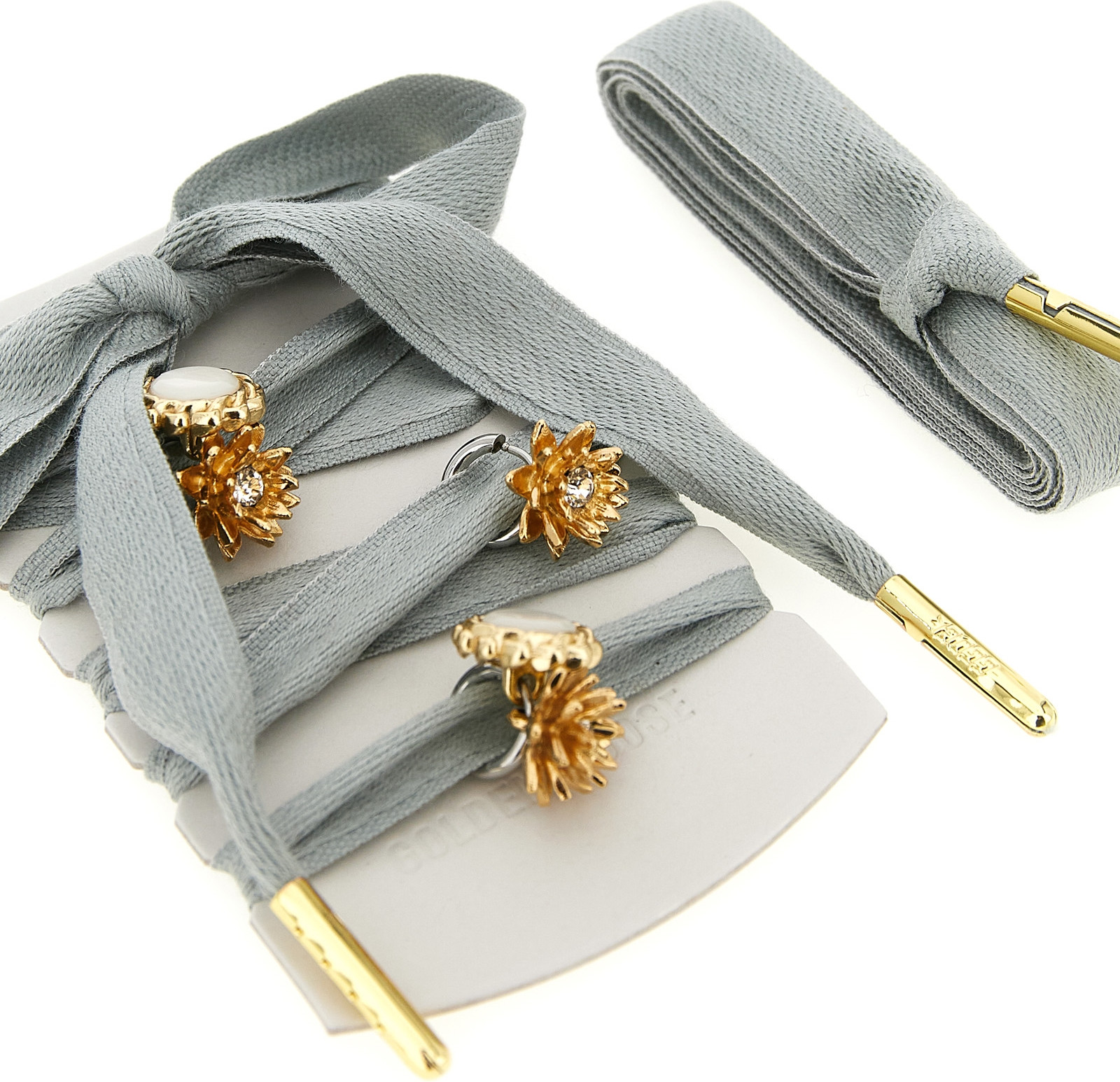 Shoelaces Gray Cotton Broch
