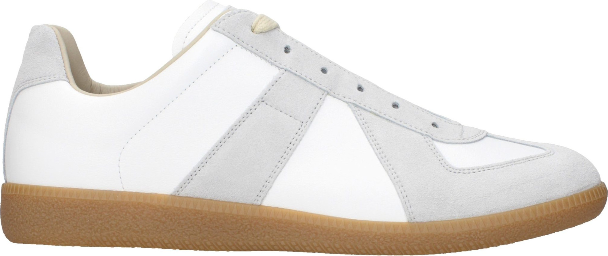 Белые кожаные низкие кроссовки Maison Margiela