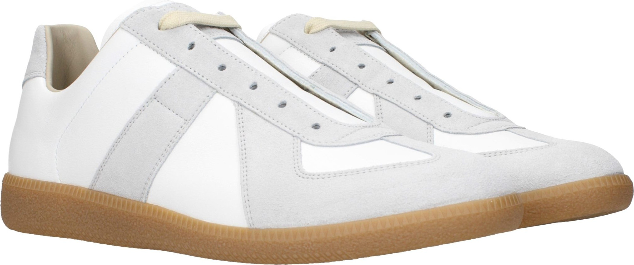 Белые кожаные низкие кроссовки Maison Margiela