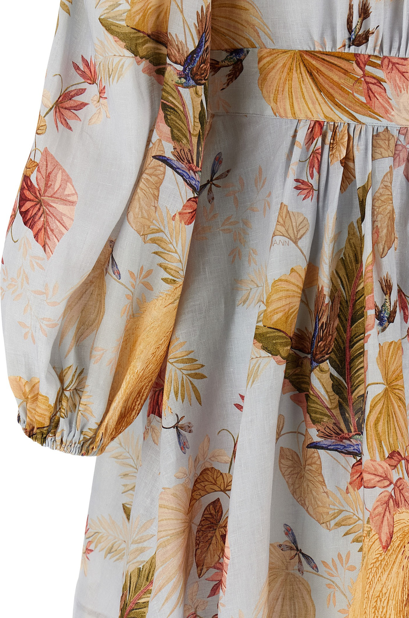 Blue Linen Short Dress Zimmermann