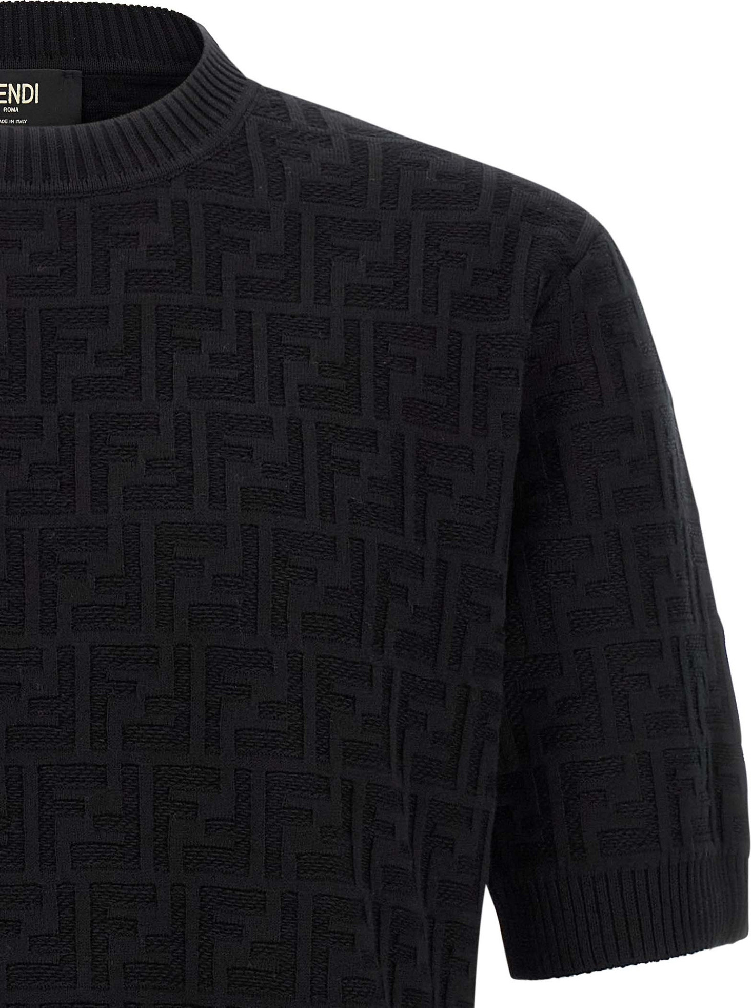 Чёрный хлопковый кардиган Fendi