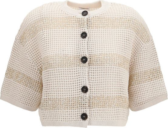 Кардиган Brunello Cucinelli Бежевый хлопковый кардиган