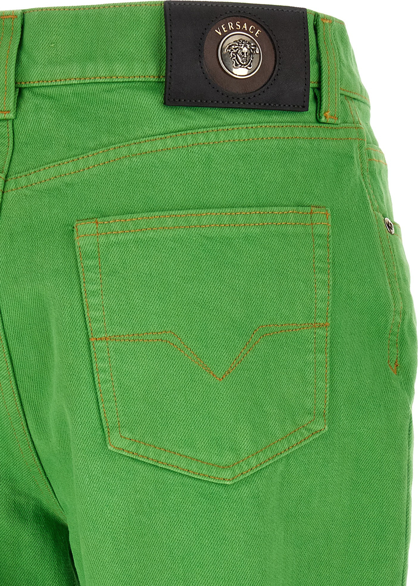 Jeans Versace Bicolor Cotton Cropped