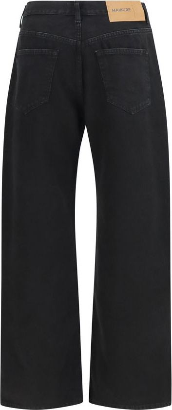 Black Cotton Straight-Leg Jeans