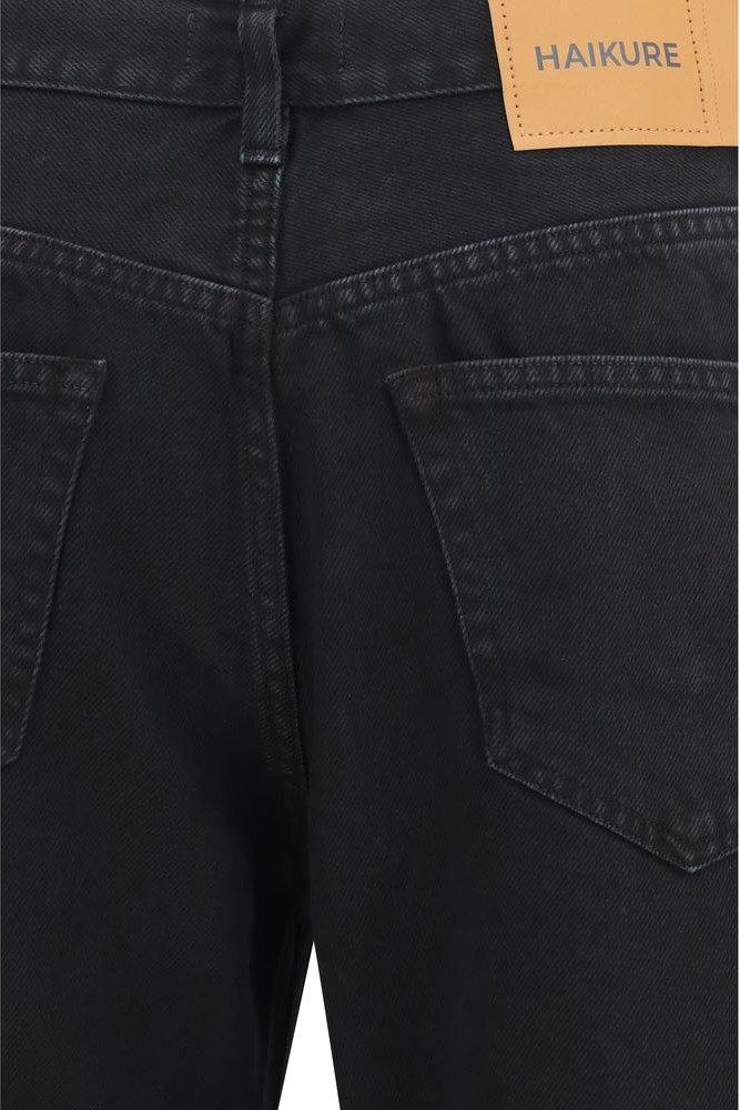 Black Cotton Straight-Leg Jeans
