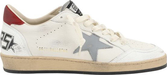 Golden Goose tomonidan teridan tikilgan, pastki qismidan ochiq sport poyabzali krossovkalar