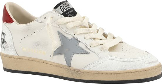 Golden Goose tomonidan teridan tikilgan, pastki qismidan ochiq sport poyabzali krossovkalar