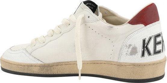 Golden Goose tomonidan teridan tikilgan, pastki qismidan ochiq sport poyabzali krossovkalar
