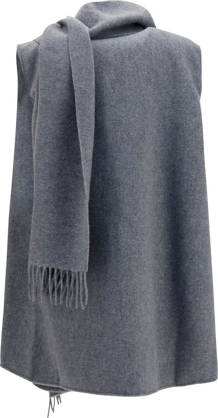 Scarf Fabiana Filippi Gray Wool Oves Aries Scarf