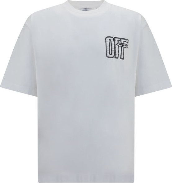 Off-White oq paxtali sport futbolkasi