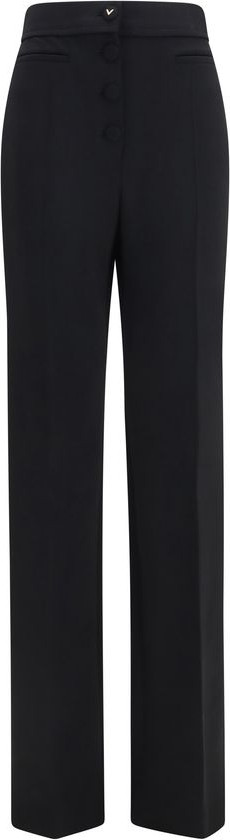 Flared Pants Valentino Garavani Black Wool Oves Aries