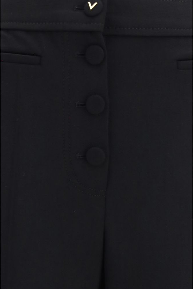 Flared Pants Valentino Garavani Black Wool Oves Aries
