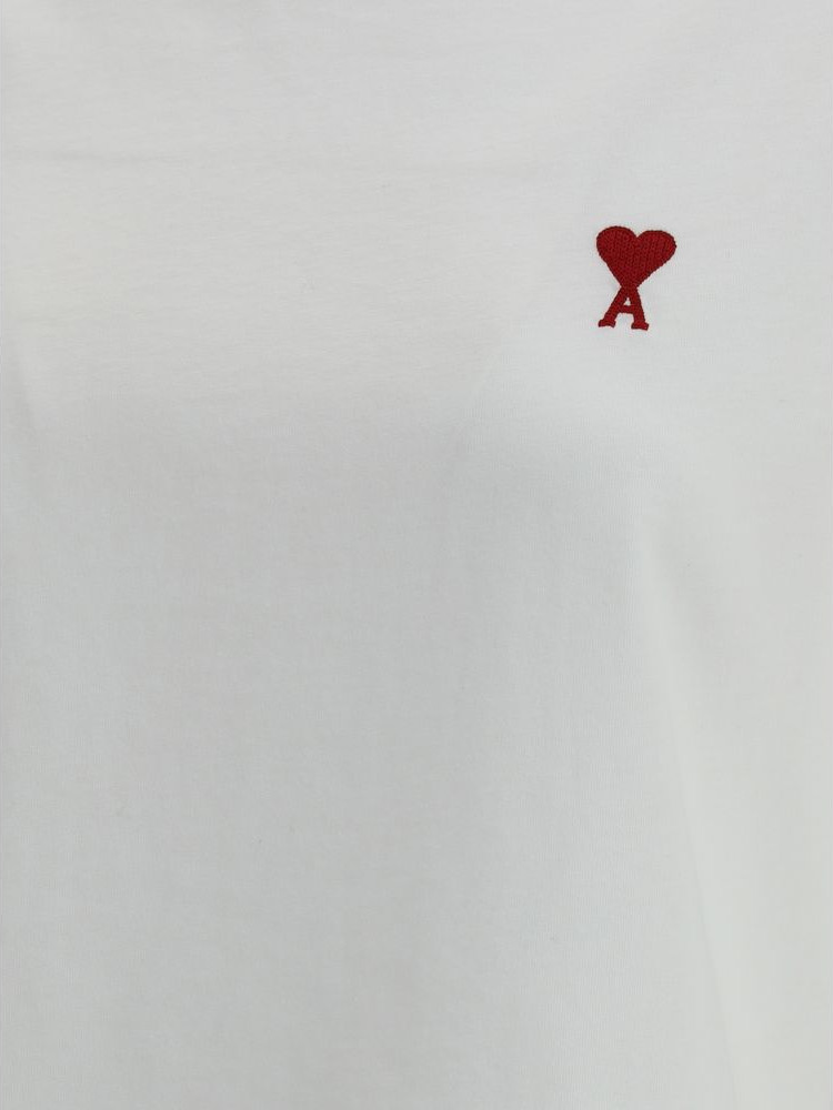White Cotton T-Shirt AMI Paris