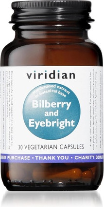 Dietary Supplement Viridian Bilberry With Eyebright
