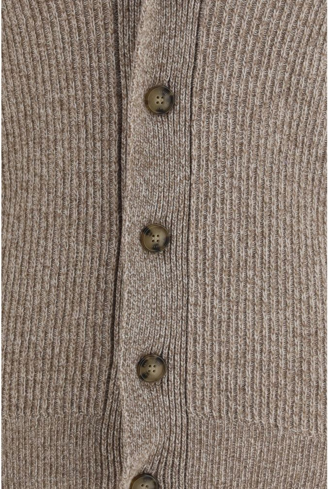 Cardigan Brooksfield Beige Wool Ovis Aries