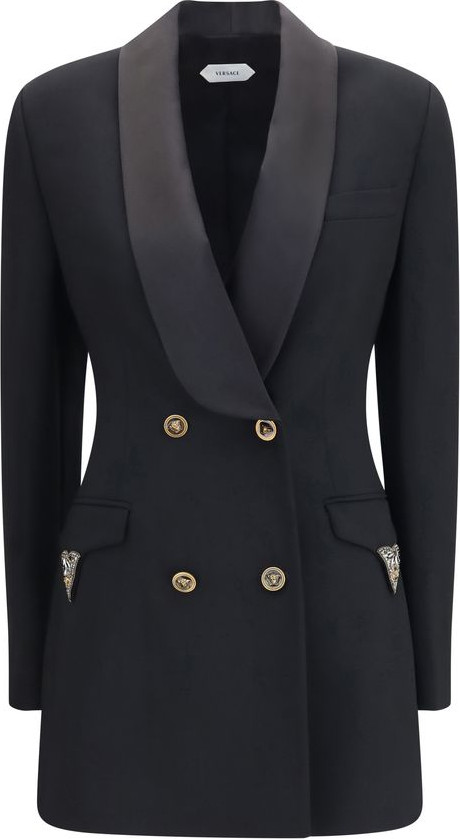 Blazer Versace Black Wool Oves Aries